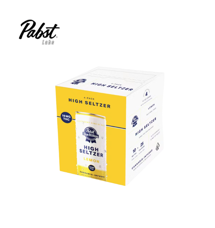 Photograph of product: HIGH LEMON 40MG 4 PACK INFUSED SELTZER