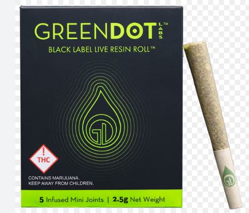 Photograph of product: Green Dot | 5pk Resin Joint | Lemon Butter Rum + Putang x Thunder F--k (H)