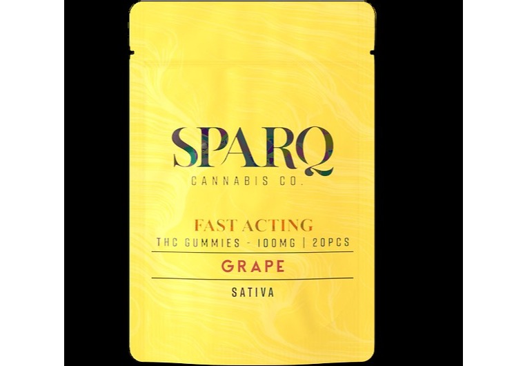 Photograph of product: Grape Fast Acting Gummy | 100mg | Sparq