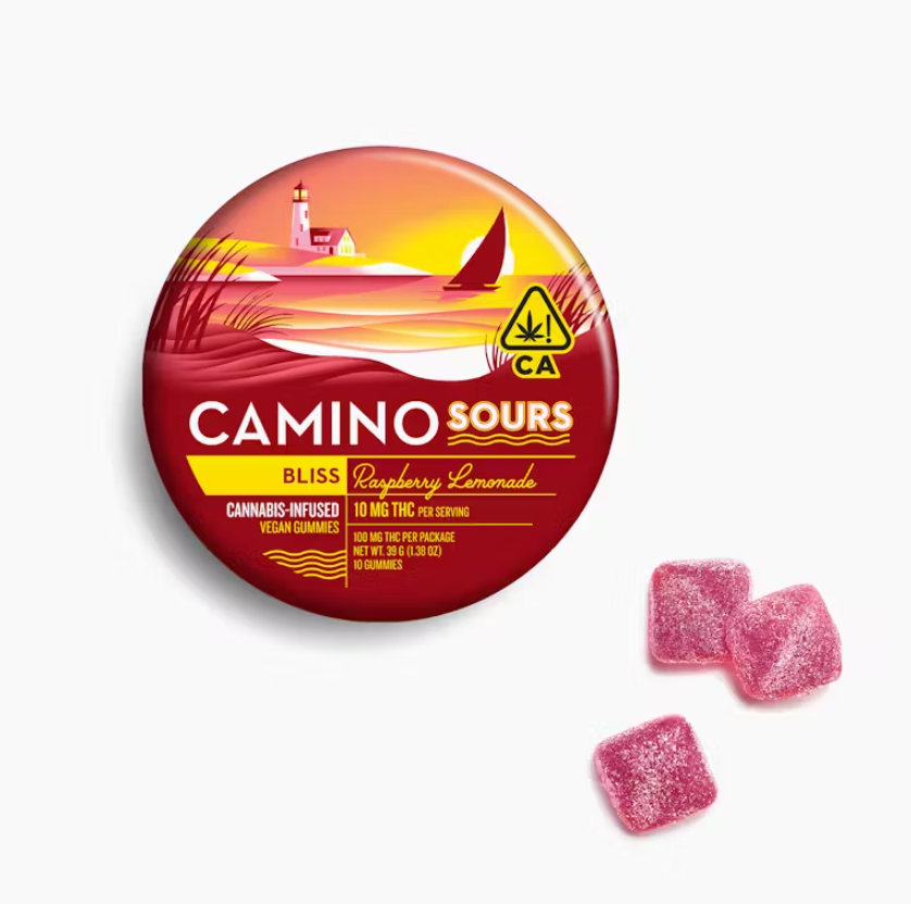 Photograph of product: Edible - Raspberry Lemonade - Sours - Gummies - 10PK - 100MG