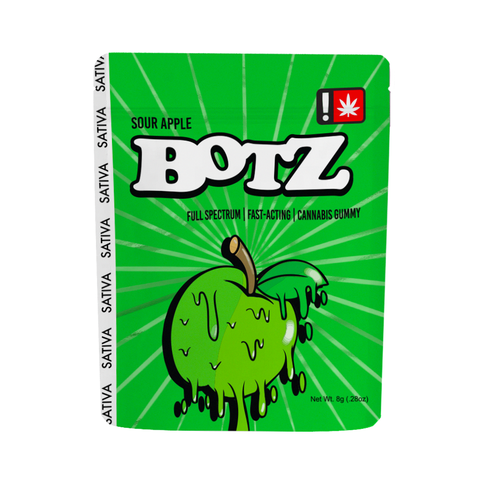 Photograph of product: Botz Oui'd Sour Green Apple Gummy 100mg