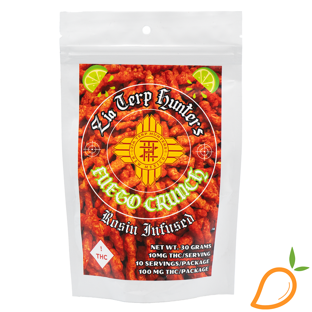 Photograph of product: 100mg Fuego Crunch Lime Hot Chips Zia Terp Hunters