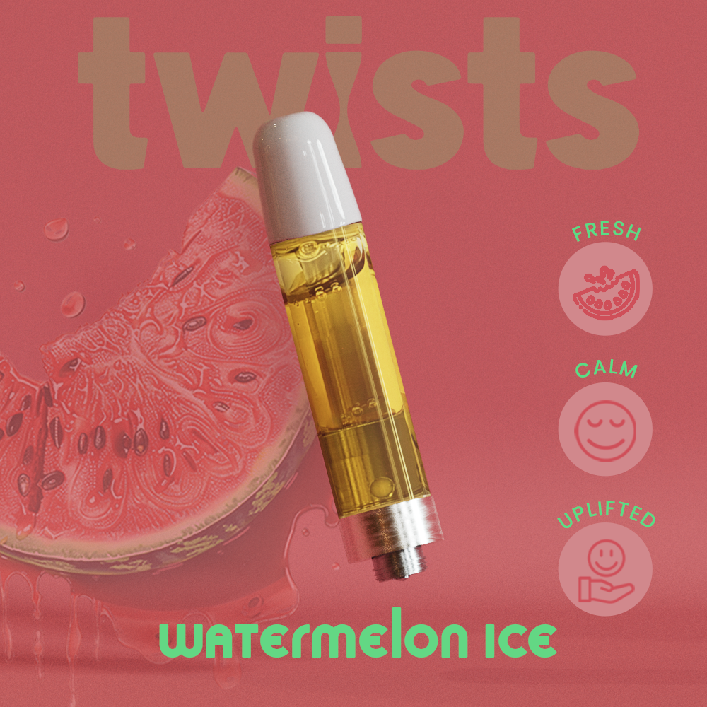 Photograph of product: Craft | Oil Twists | Disposable | 4G | Watermelon Ice | Oui'd