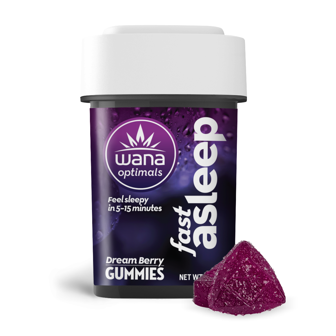 Photograph of product: Wana Optimals Fast Asleep Dream Berry Gummies 100mg Rec