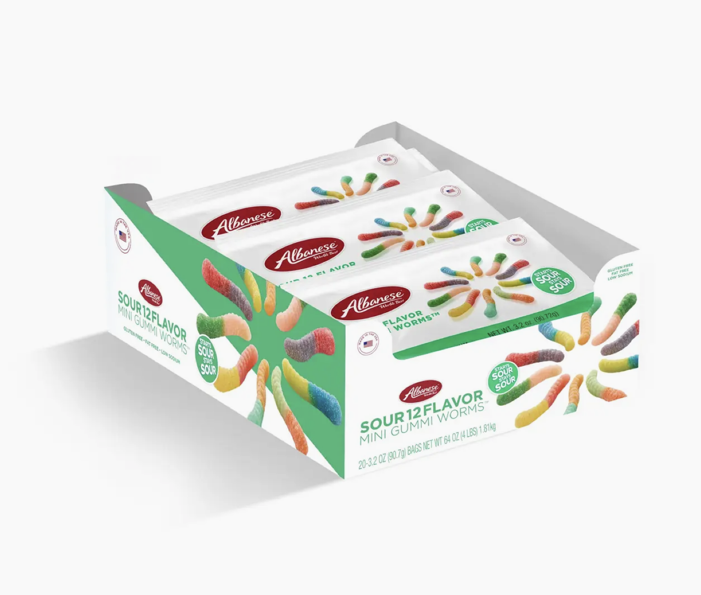 Photograph of product: ALBANESE SOUR GUMMI WORMS