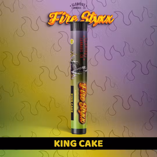 Photograph of product: King Cake | Fire Styxx | Infused Pre Roll | 1g (H)