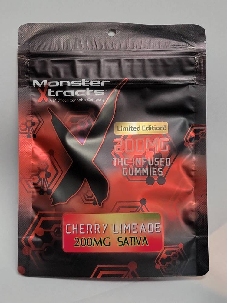 Photograph of product: MonsterX | 200mg TH-oui Gummies | Cherry Limeade (Oui'd)