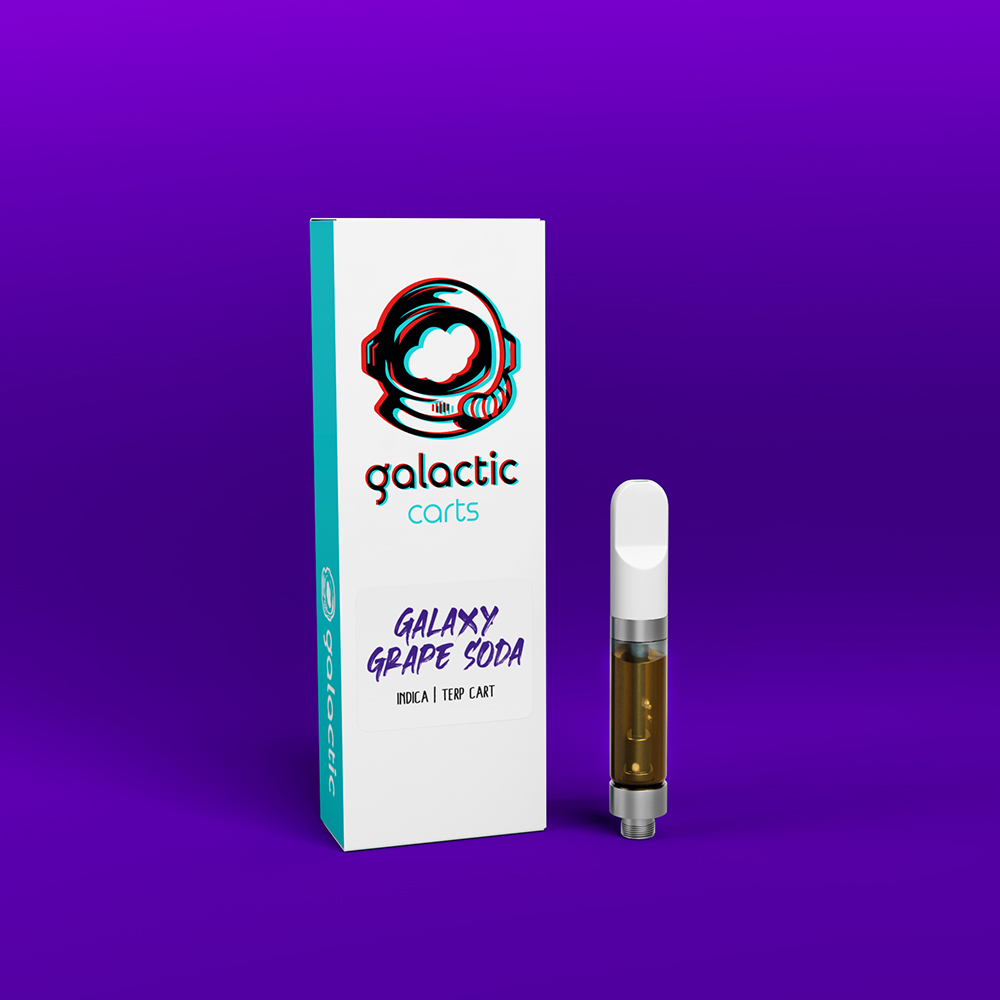 Photograph of product: Galactic Oui'd Galaxy Grape Soda 1g Terp Cart