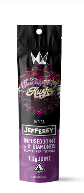 Photograph of product: Blackberry Kush - 1.2g Jefferey Infused Preroll - 