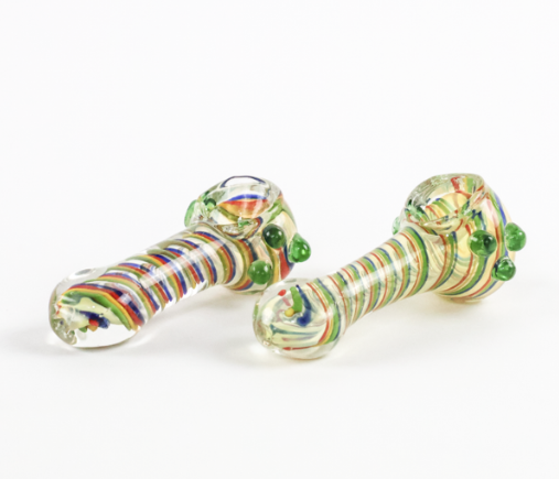 Photograph of product: 3.5" Fumed Rainbow Ribbon Spoon Pipe | Assorted Colors