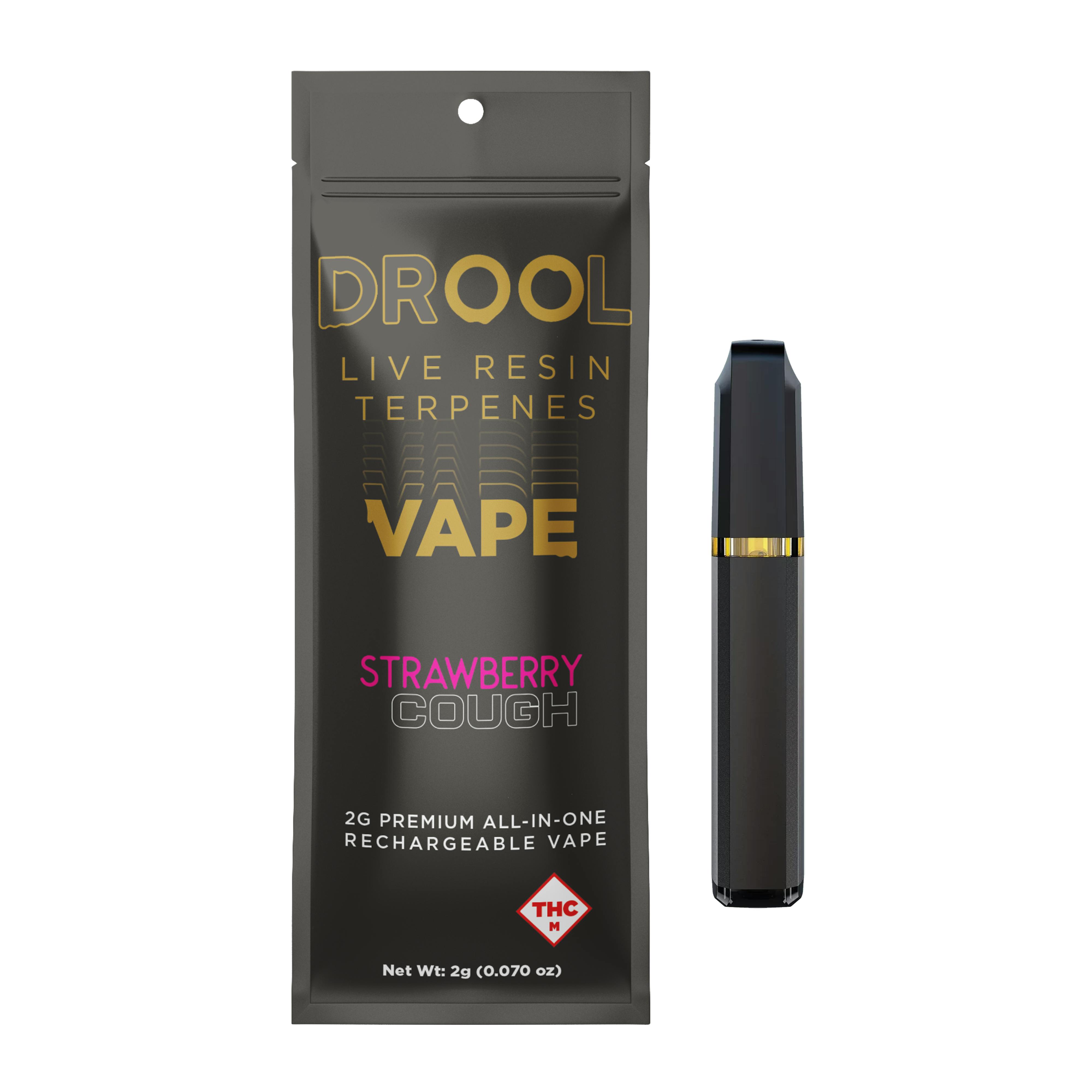 Photograph of product: Drool Strawberry Cough Live Resin |  Disposable Vape