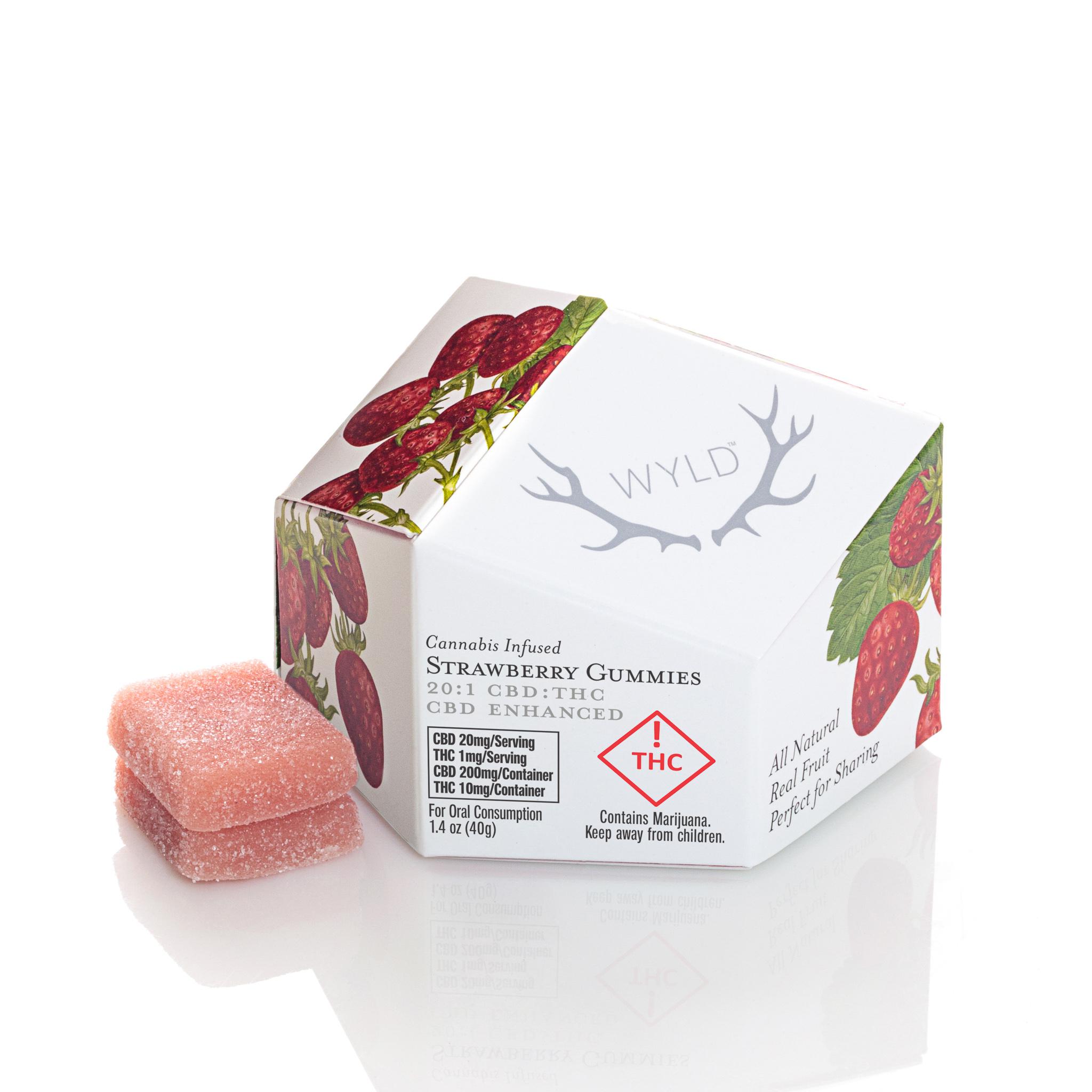 Photograph of Product: 10mg Gummies | Wyld - | (H) Strawberry 20:1 CBD:THC