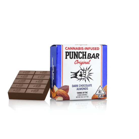 Photograph of product: Dark Chocolate Almond PunchBar 100mg - 