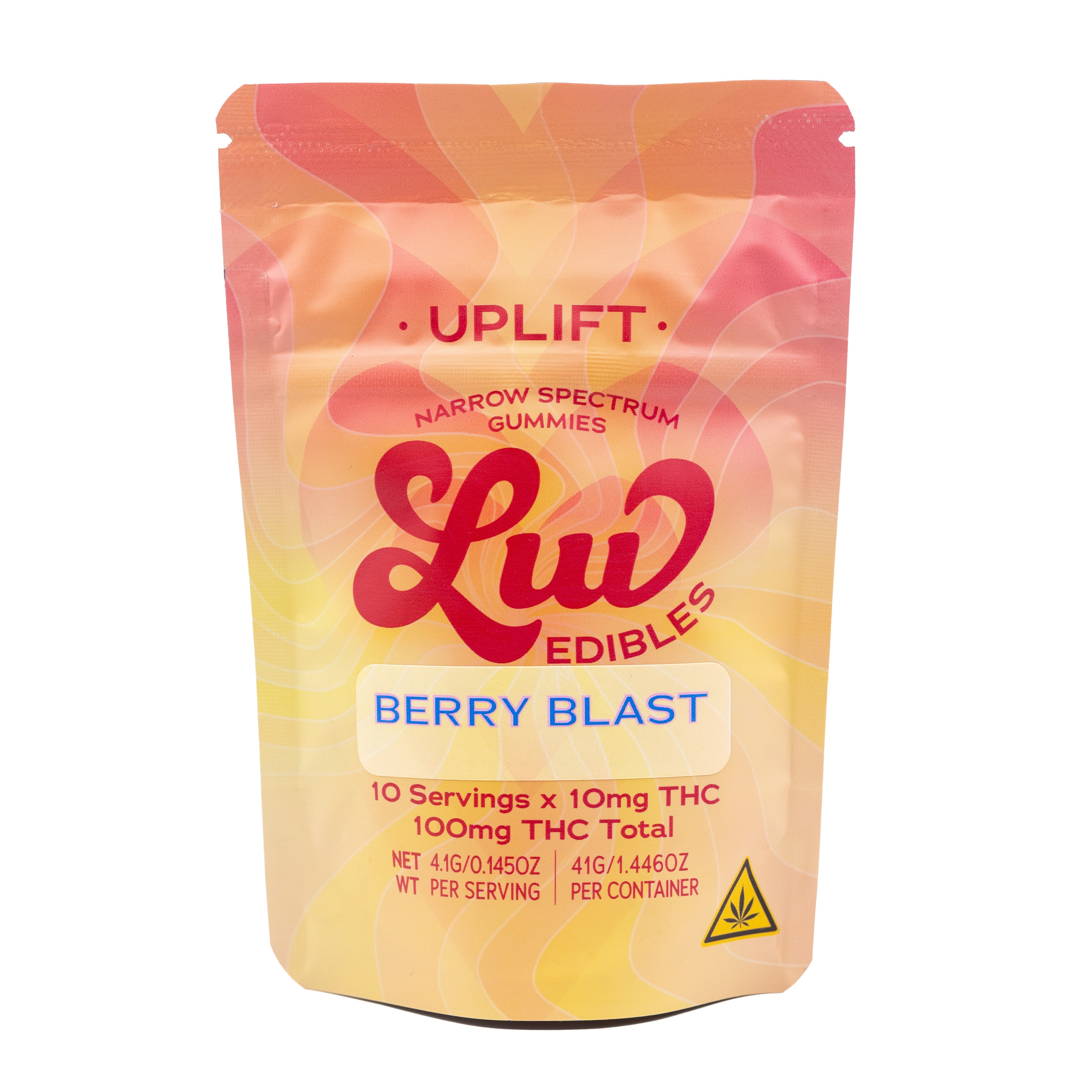 Photograph of product: LUV Edible Uplift Gummies Berry Blast 10pk