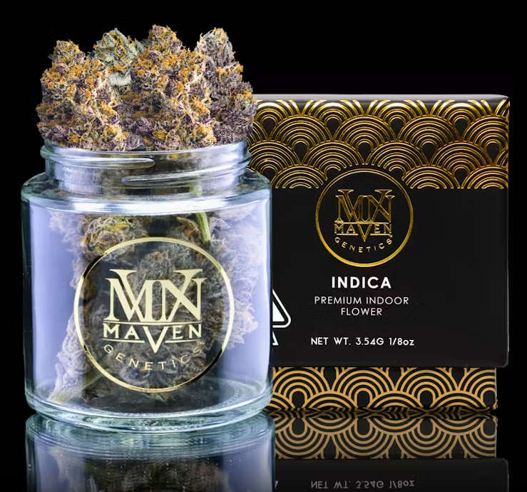 Photograph of product: Maven Blue Agape Oui'd Flower 3.5g