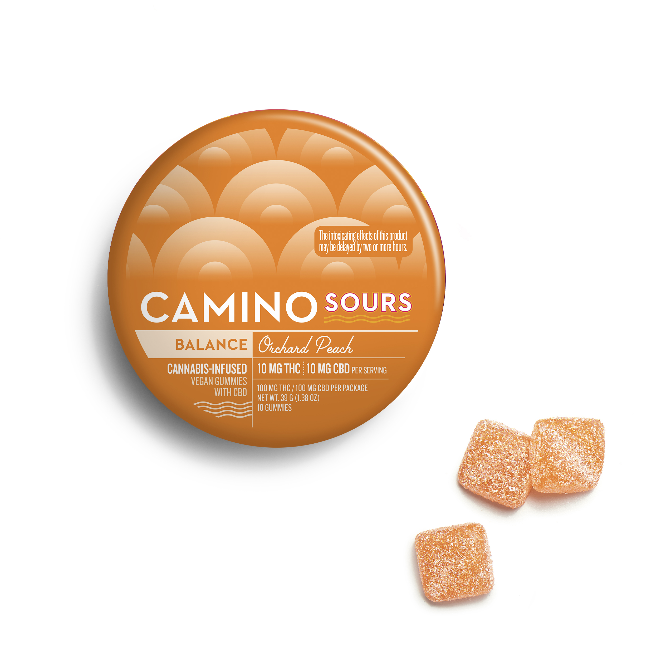 Photograph of product: Sour Orchard Peach | "Balance" | 1:1 THC/CBD (10ct)