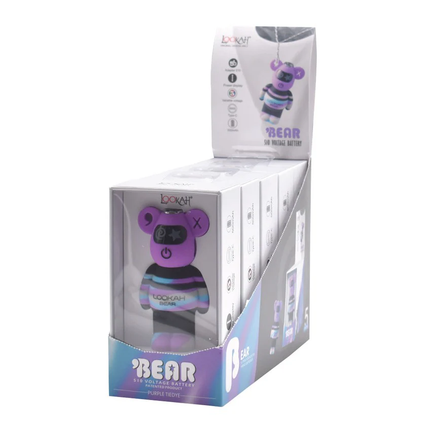 Photograph of product: Purple Tie-Dye Lookah Bear Vape Battery