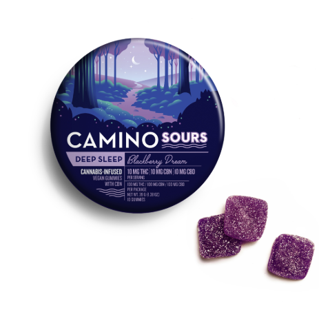 Photograph of product: Sour Gummies - 1:1:1 CBD CBN Deep Sleep - Blackberry Dream - 100mg