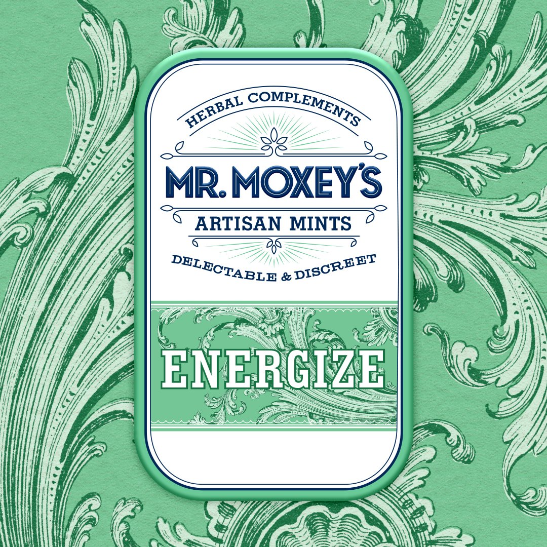 Photograph of product: 20pk 100mg Energize Peppermint TH-oui | Moxey Mints