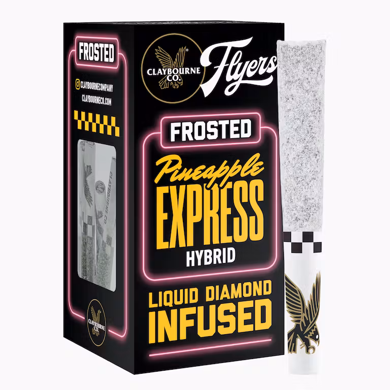 Photograph of product: PINEAPPLE EXPRESS FROSTED 5 PACK INFUSED PREROLLS