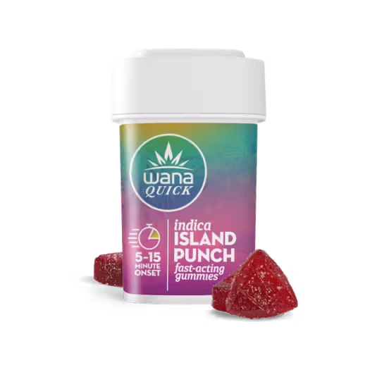 Photograph of product: Wana Brands: Quick Island Punch Indica Gummies 100mg