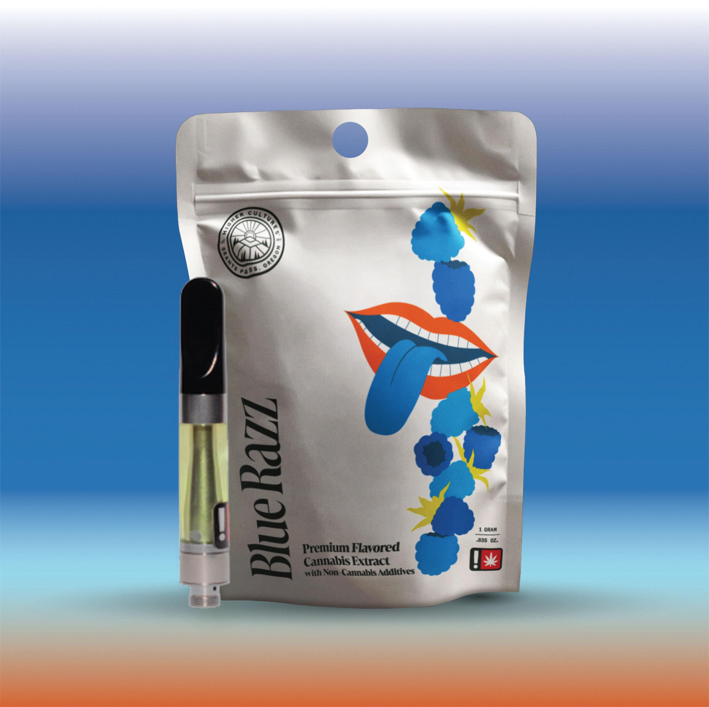 Photograph of product: Cartridge - 1g Flavored Higher Cultures Oui'd - Blue Razz