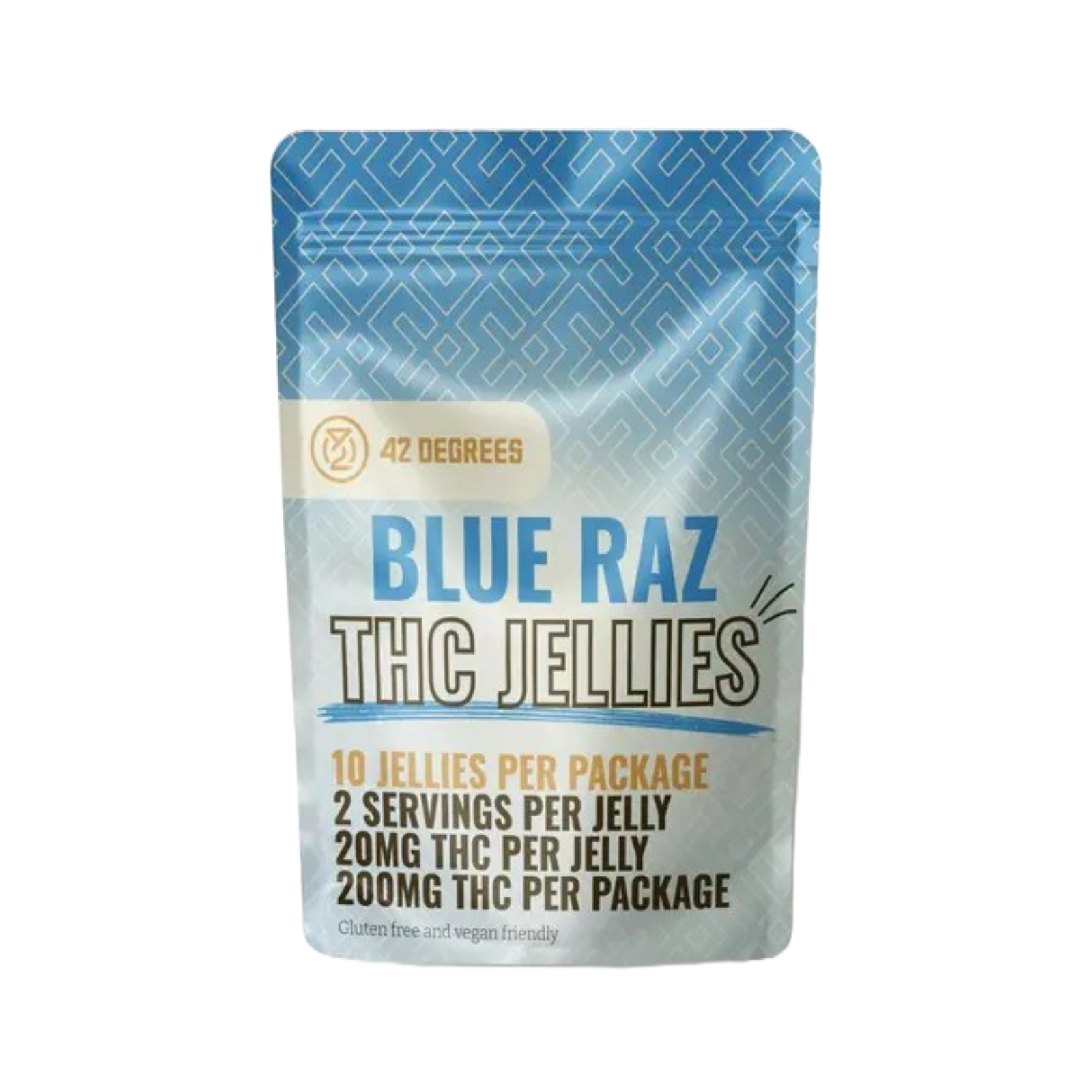 Photograph of product: 42 DEGREES  | BLUE RAZZ | HYBRID | GUMMIES | 200MG | REC