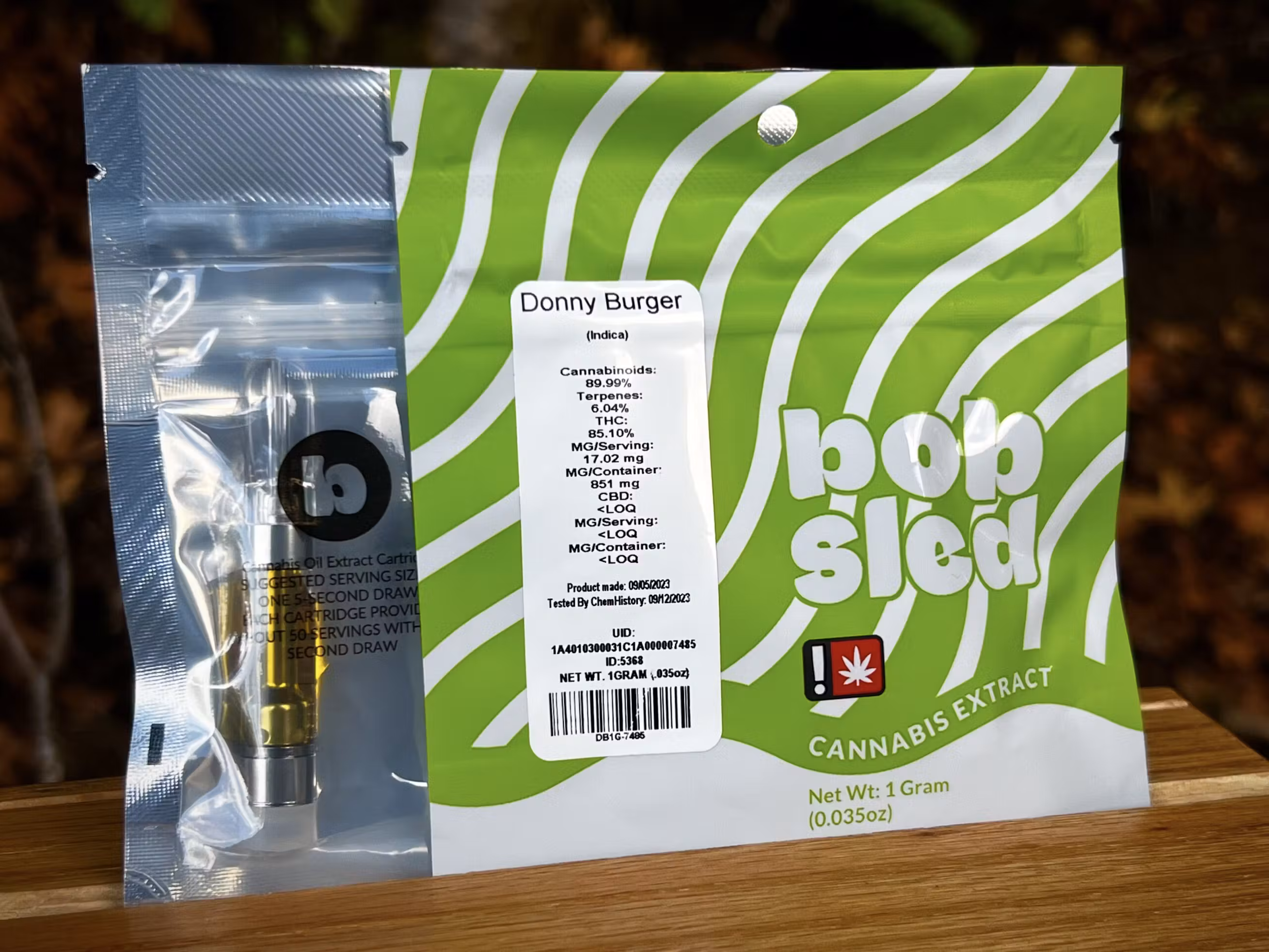 Photograph of product: Purple Punch Live Resin - Cartridge - Bobsled