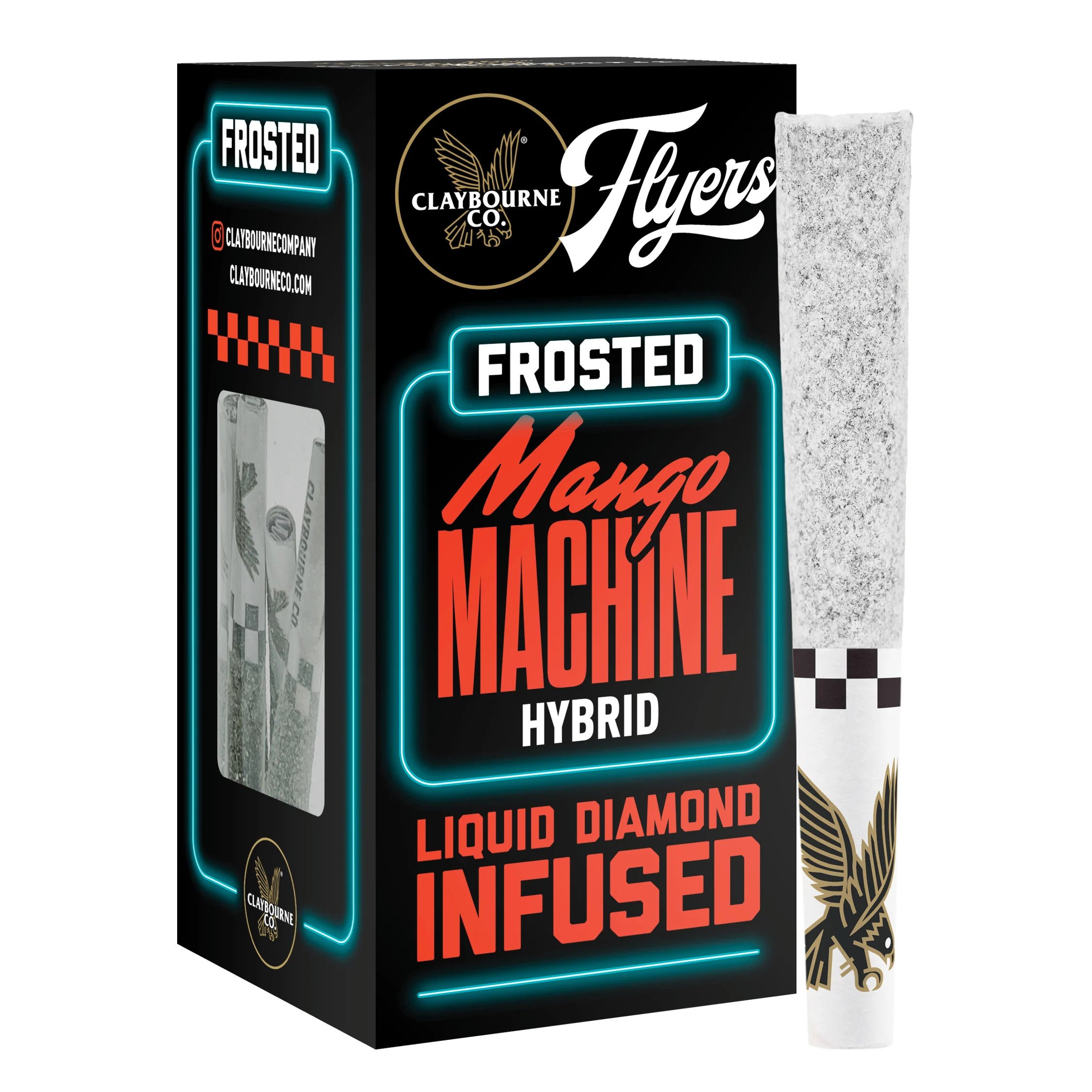 Photograph of product: Claybourne Co. | Mango Machine Frosted Flyers Pre-Rolls (5 Pack) | 2.5g