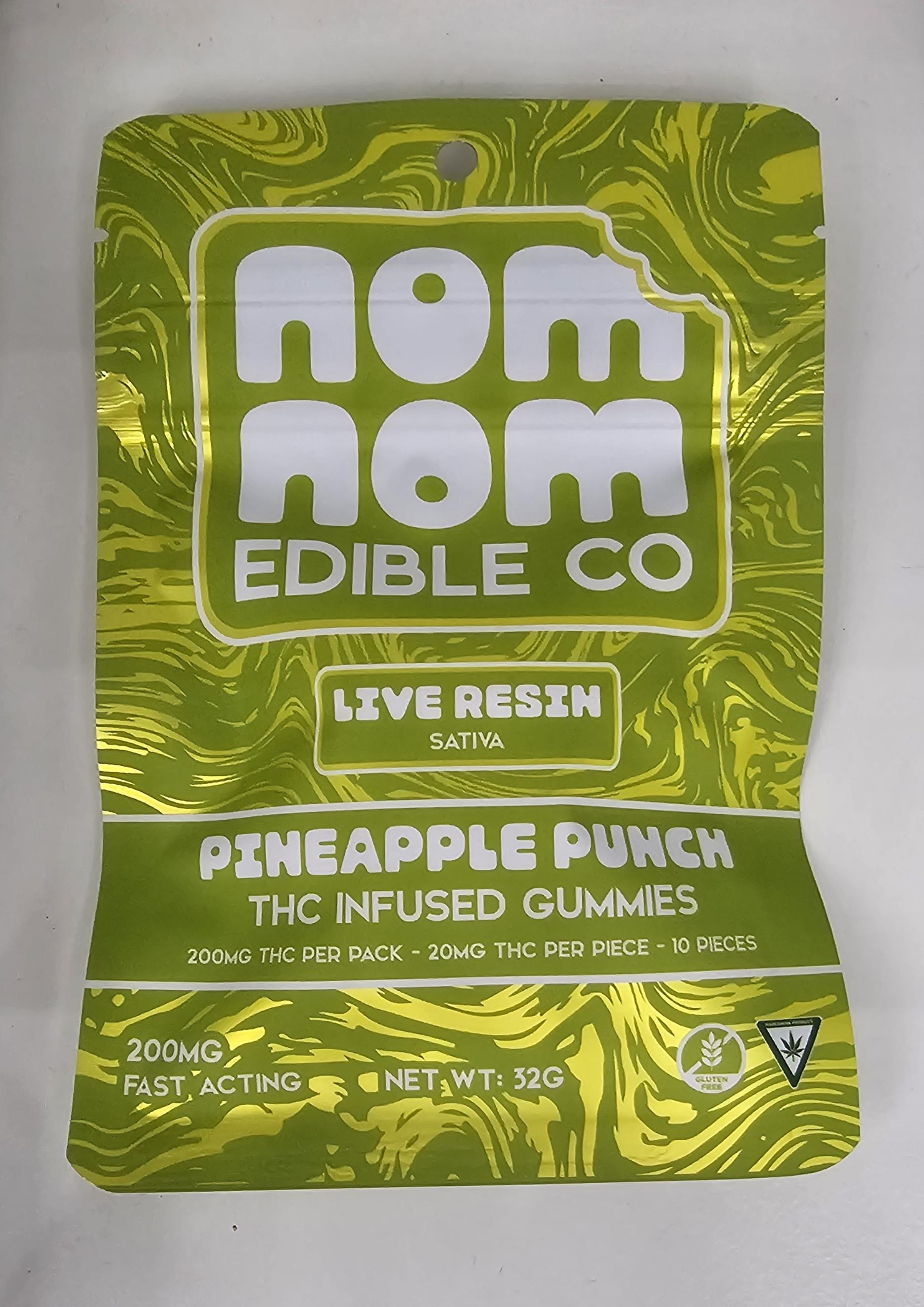 Photograph of product: NOM NOM Pineapple Punch Live Resin 200mg Gummies