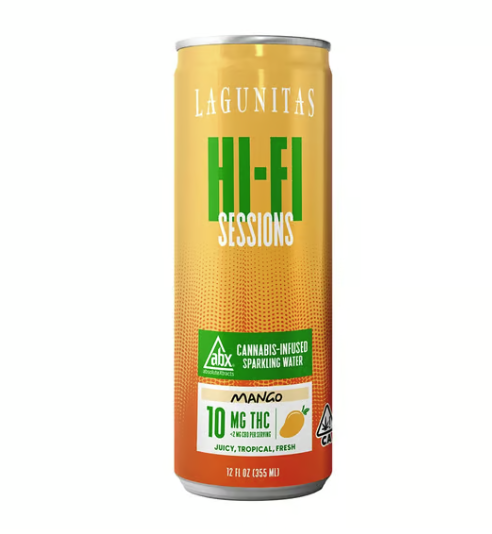 Photograph of product: Lagunitas | Hi-Fi Sessions | Mango | Cannabis Infused Sparkling Water | 10mg