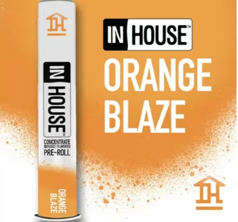 Photograph of Product: In-House Orange Blaze .75g Pre-Roll