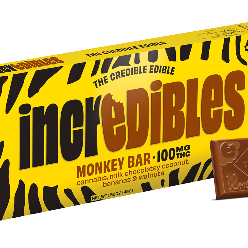 Photograph of product: Monkey Bar (H) - 100mg Chocolate Bar - Incredibles