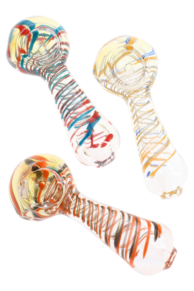 Photograph of product: 3.5" Spiral Striped Glass Pipe