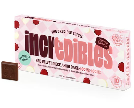 Photograph of product: Incredibles Chocolate: Red Velvet Cake 1:1 TH-oui:CBD | 100mg TH-oui | 10pk