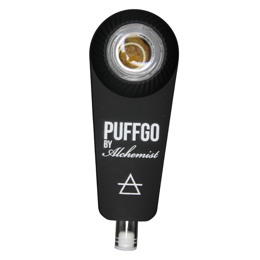 Photograph of product: Alchemist | PuffGo Pre-Loaded Dab Device | Live Resin Sugar | Super Lemon G | .5g