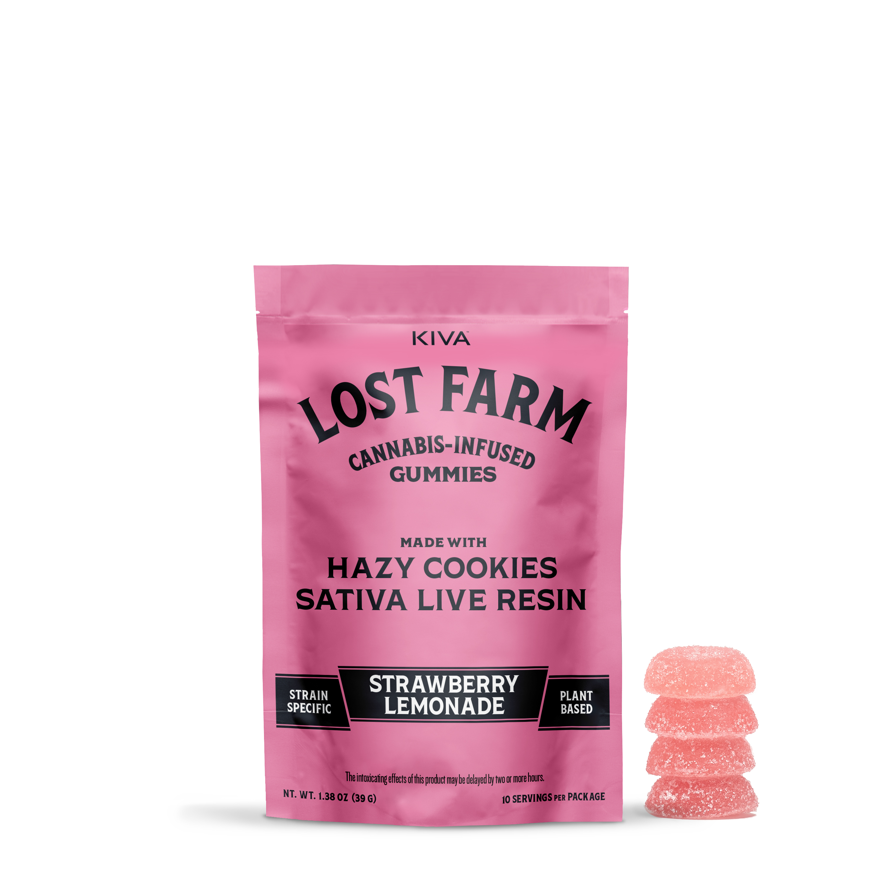 Photograph of product: Lost Farm | Live Resin Gummies | Strawberry Lemonade | 100mg