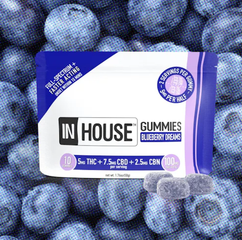 Photograph of product: Blueberry Dreams 5:7.5:2.5 (TH-oui:CBD:CBN) Fast Acting Gummies
