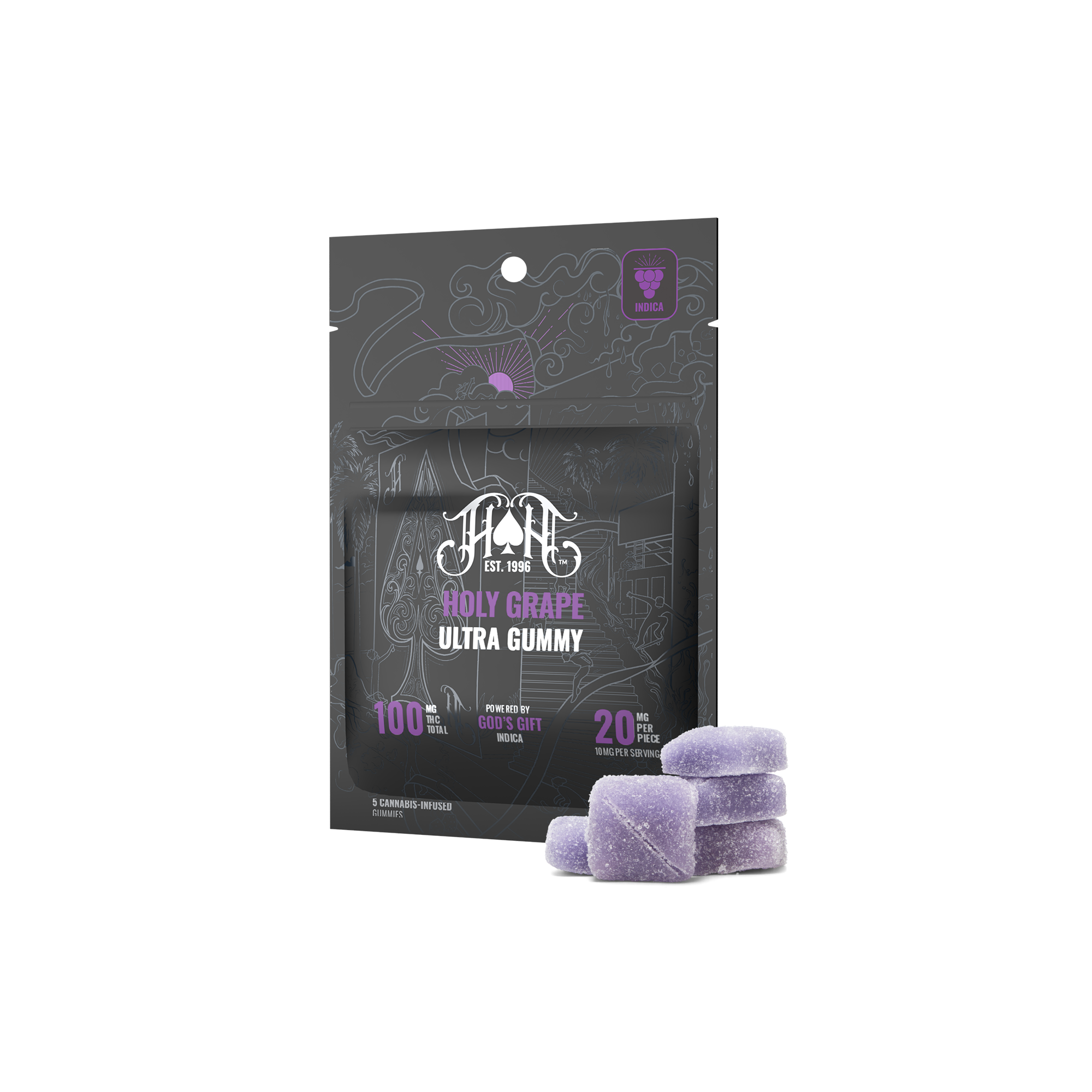 Photograph of Product: Heavy Hitters | Holy Grape | 5 Pack | 100mg