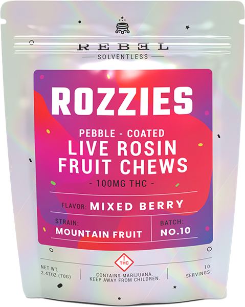 Photograph of Product: Rebel Edibles Rozzies Mixed Berry