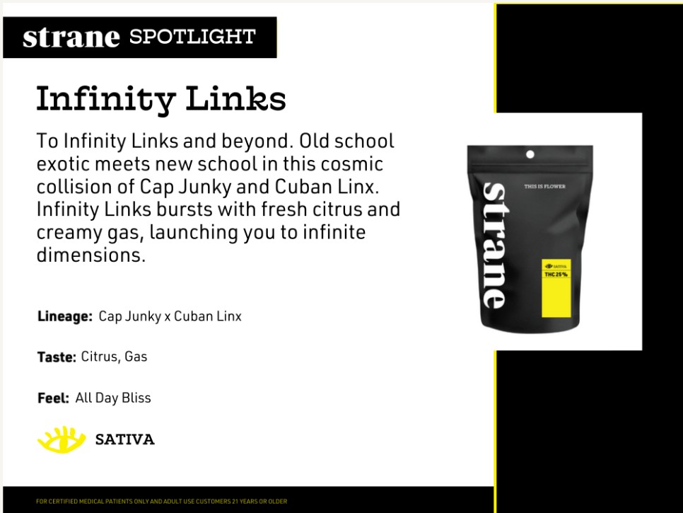 Photograph of product: STRANE | Infinity Linx | 3.5g Flower | Oui'd