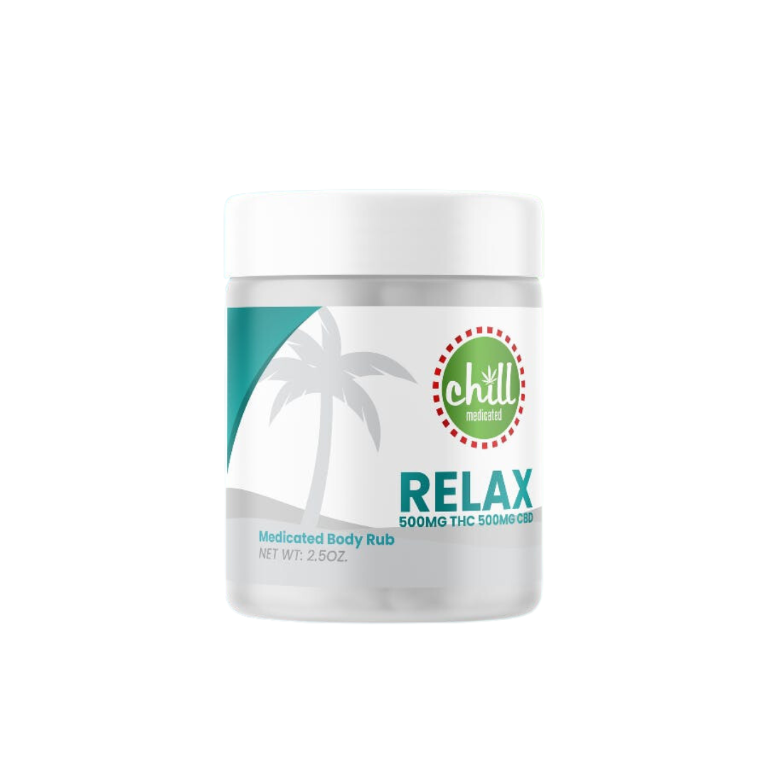 Photograph of product: Chill Medicated | Relax Body Rub | 1:1 TH-oui:CBD | 500mg