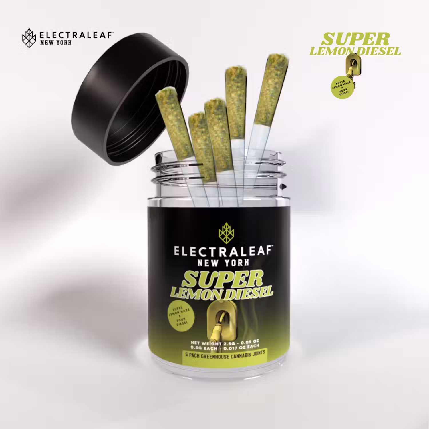 Photograph of product: Electraleaf - Super Lemon Diesel (S) - 25.20% - 5pk Preroll