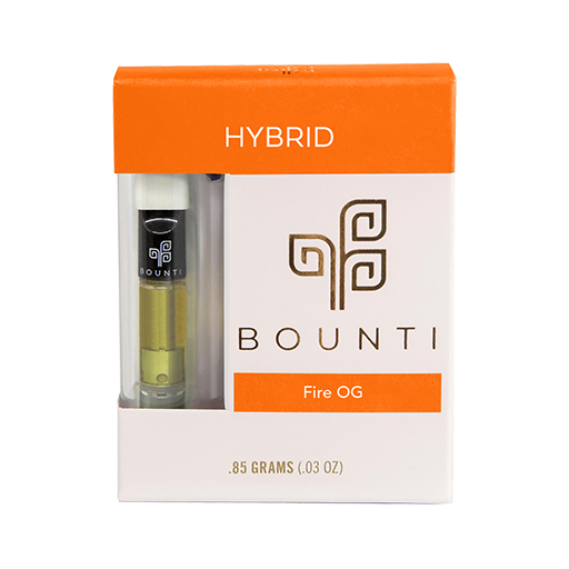 Photograph of product: Bounti BTE Fire OG (H) Vape Cartridge 0.85g