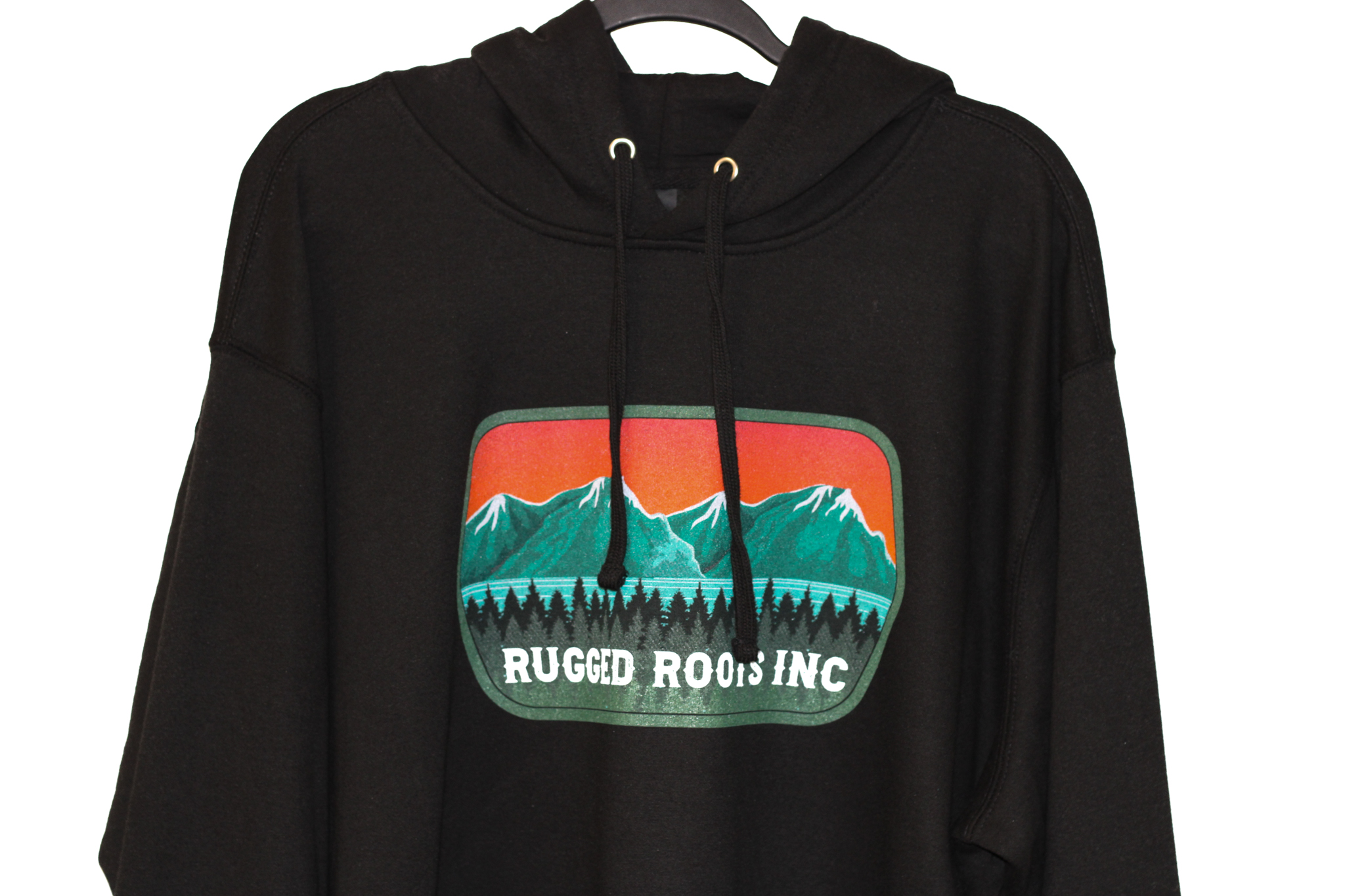Photograph of product: Rugged Roots | Black Hoodie XL