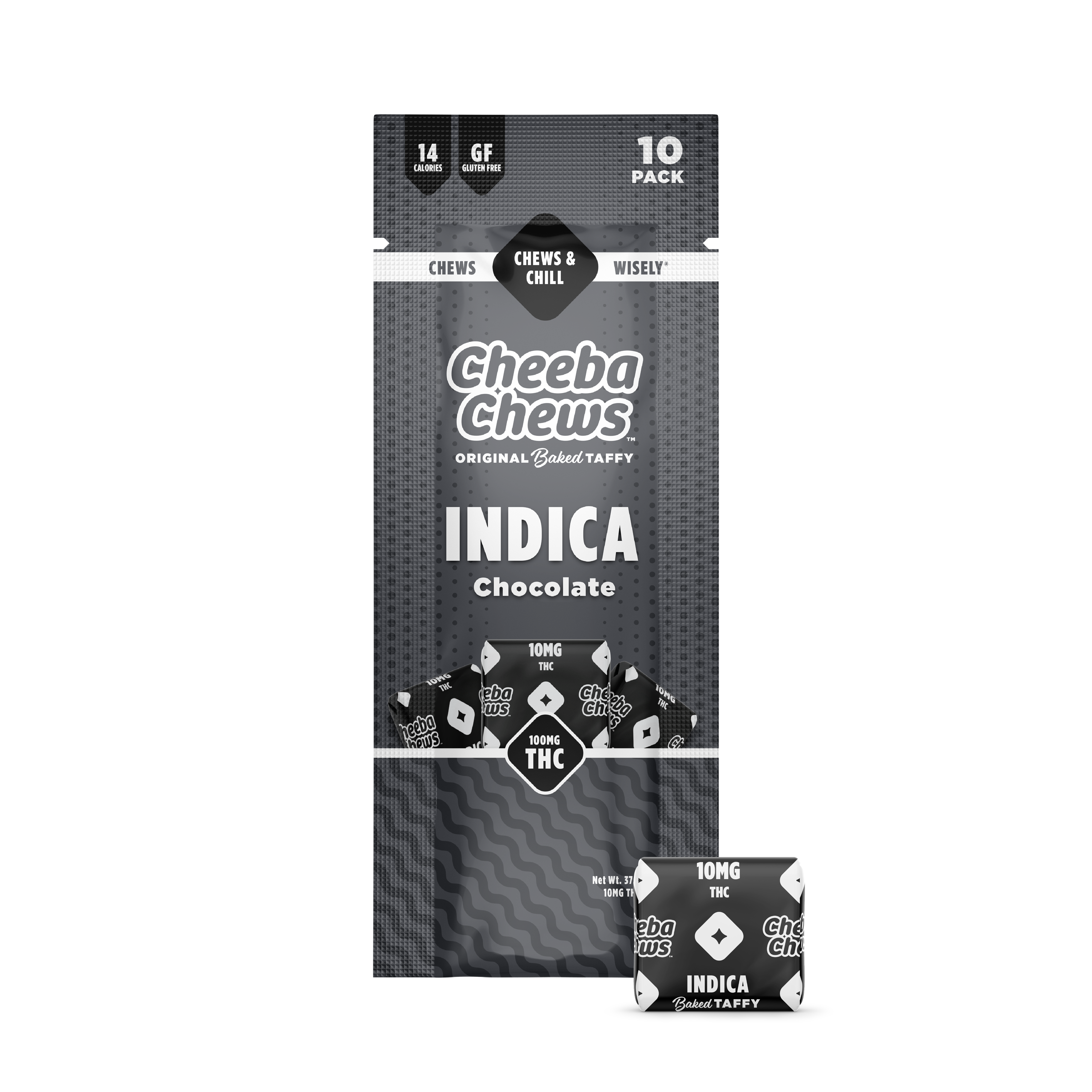 Photograph of product: Cheeba | Taffy 10PK | OG Chocolate | Oui'd | 100mg