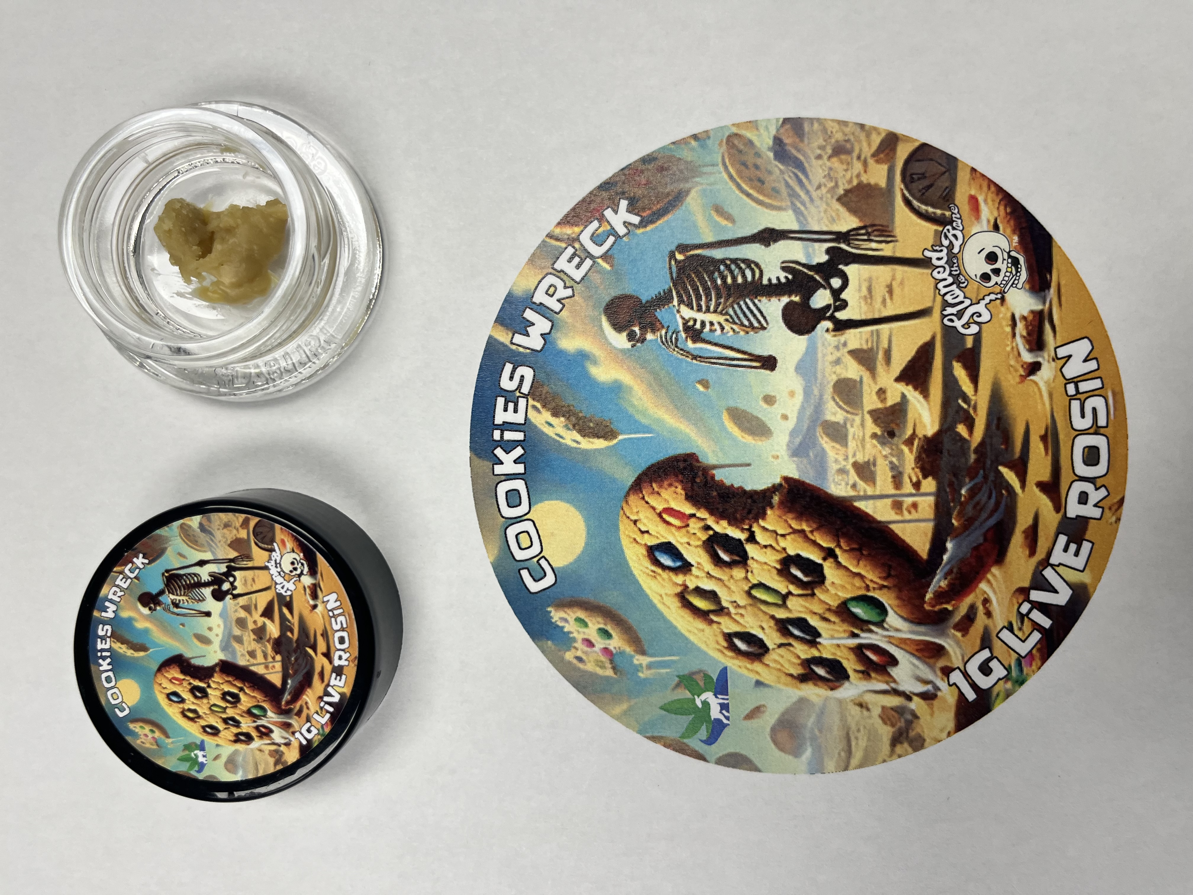 Photograph of Product: Stoned to the Bone - Hash Rosin 1g - Cookie Wreck