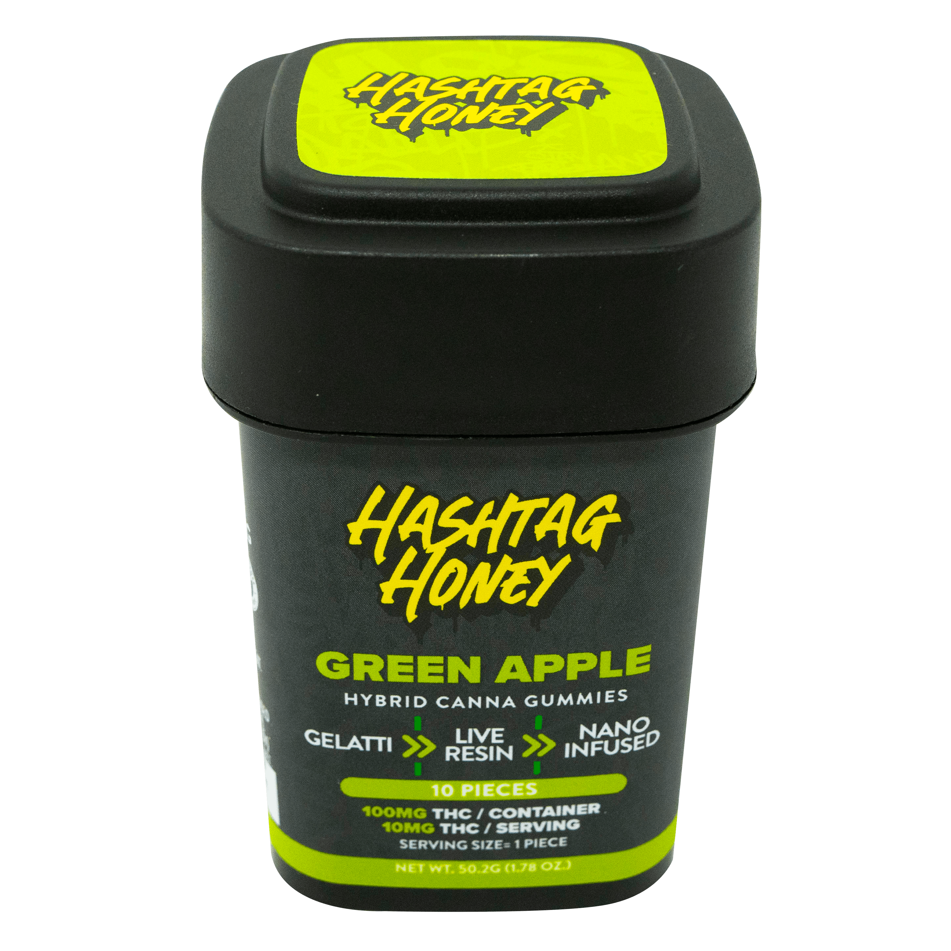 Photograph of product: au chocolattag Honey | Green Apple Gummy | Gelatti | 100mg