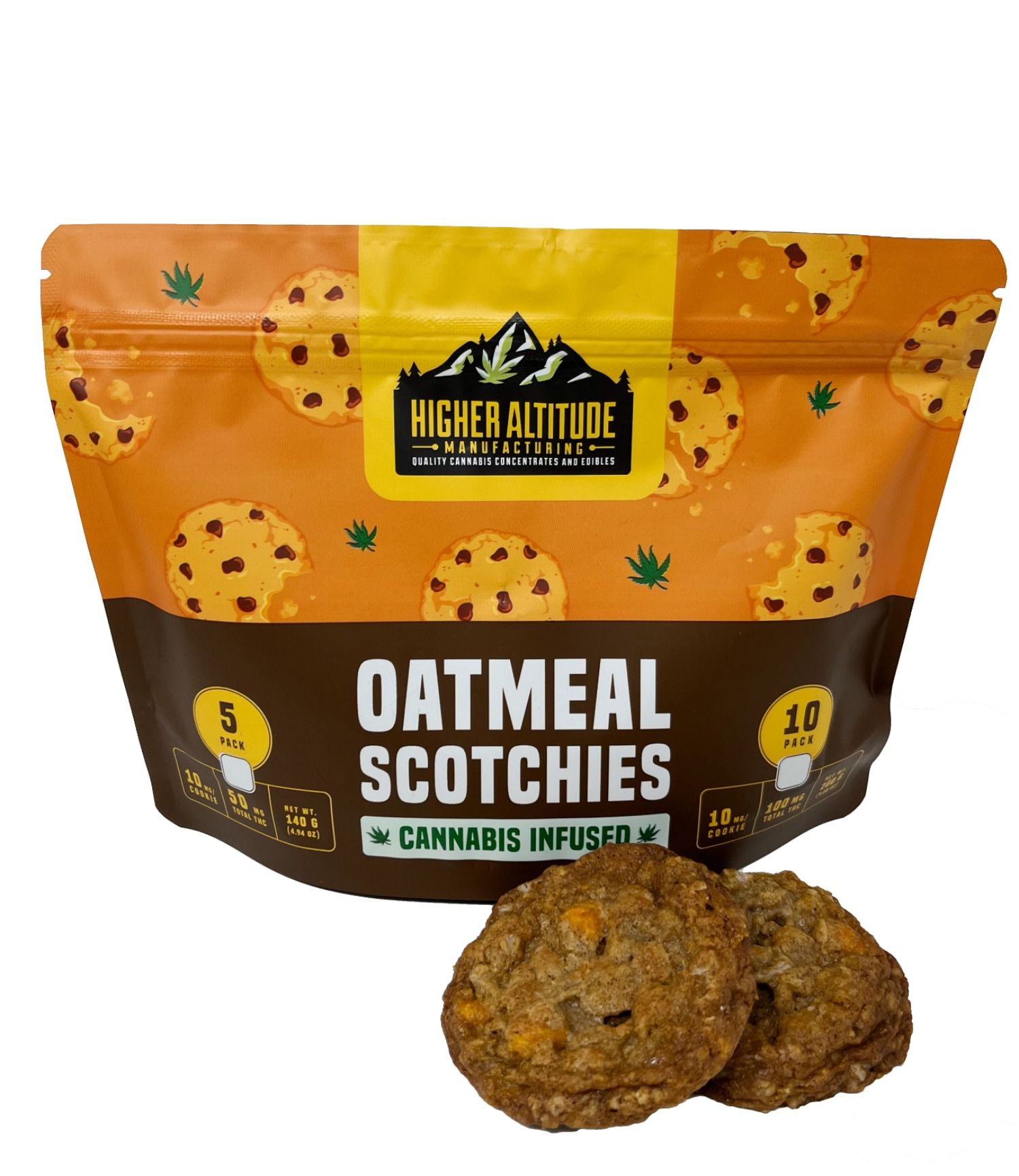 Photograph of product: 10mg TH-oui Oatmeal Scotchies Cookie 10-Pack by Higher Altitude