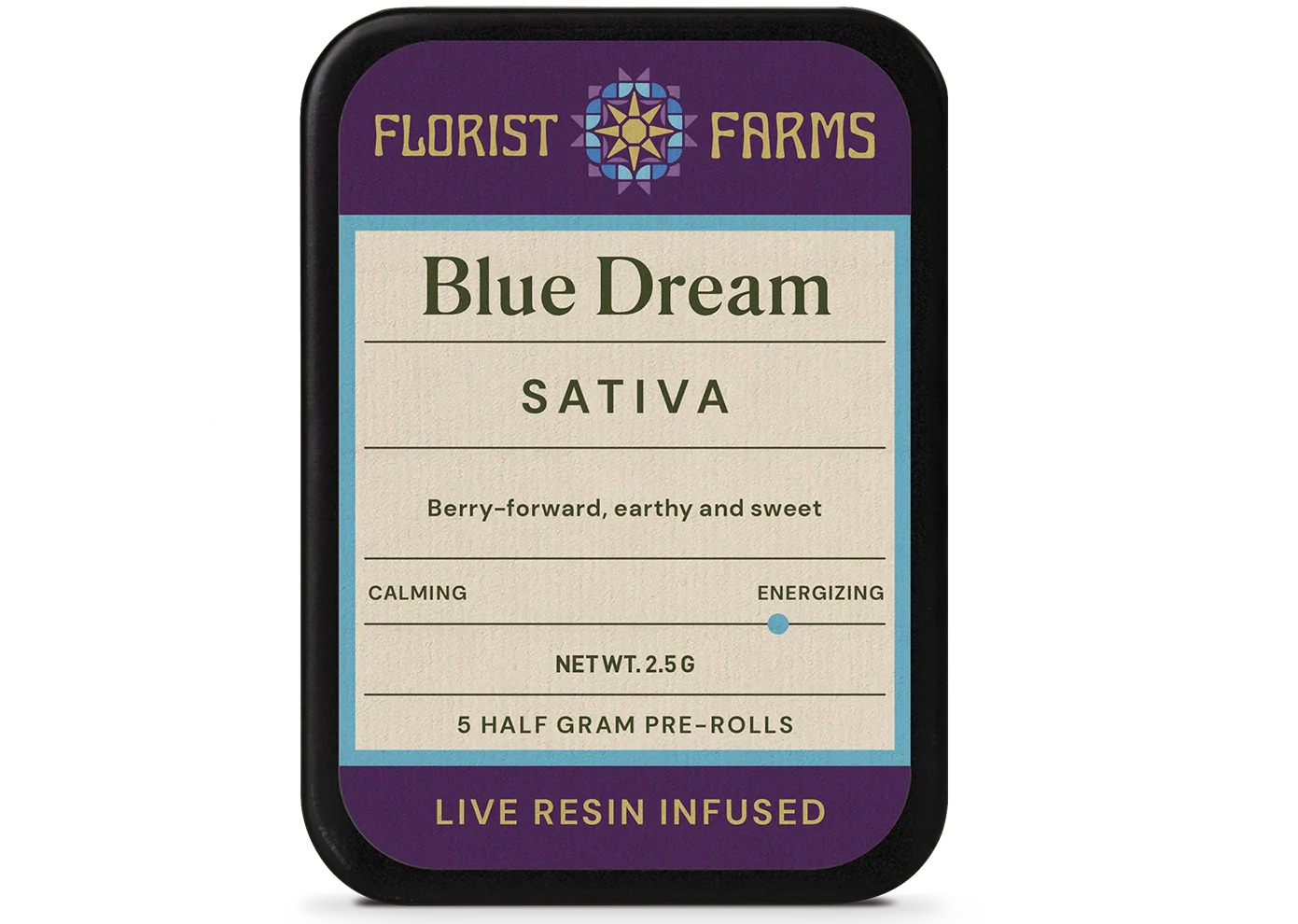 Photograph of product: Florist Farms | Blue Dream Live Resin Infused Pre-Rolls | 5pk